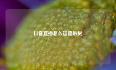 抖音直播怎么运营带货