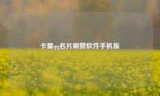 卡盟qq名片刷赞软件手机版